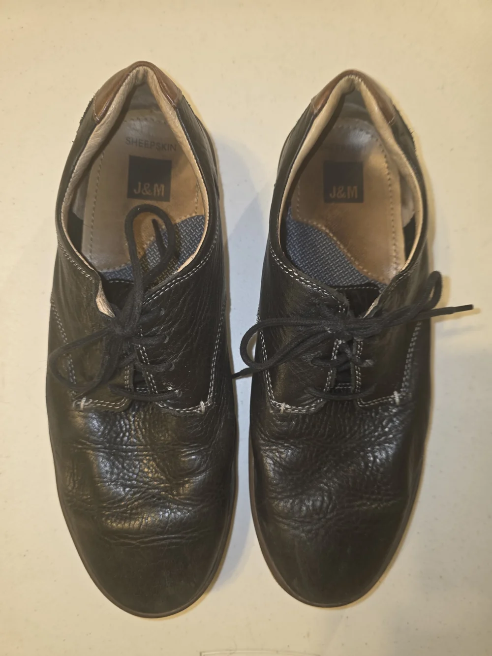 Johnston & Murphy Men's Black Leather Lace-Up Casual Shoes